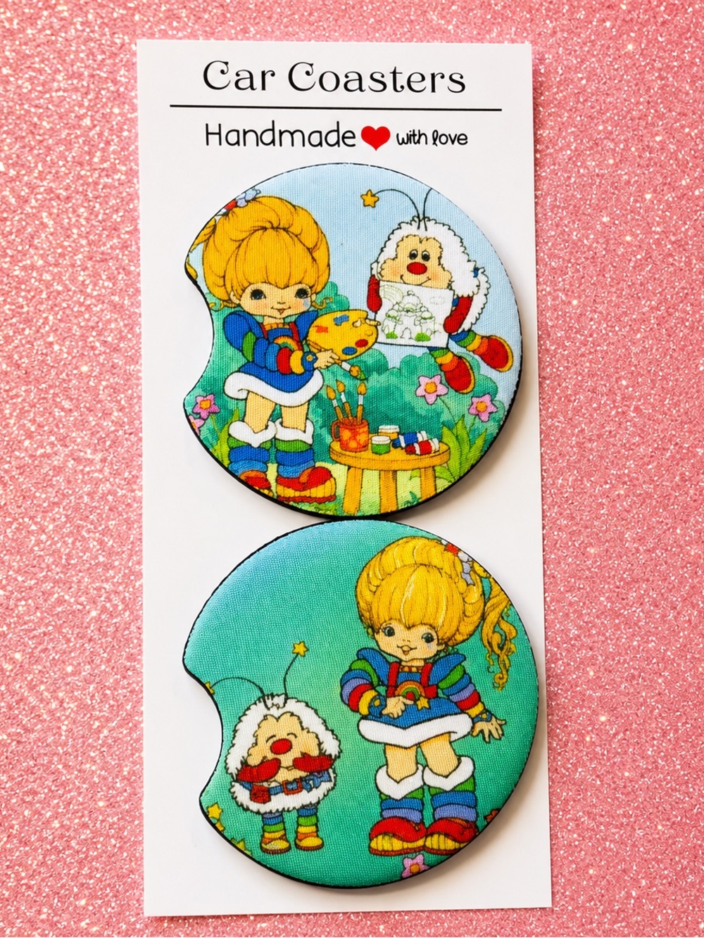 rainbow brite car coasters